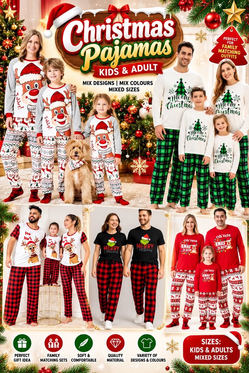 Christmas Family Matching Pajamas – Kids & Adults