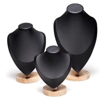 Black Necklace Display Bust Set (3-in-1)
