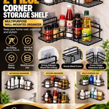 Corner Storage Shelf Set (No Drilling)