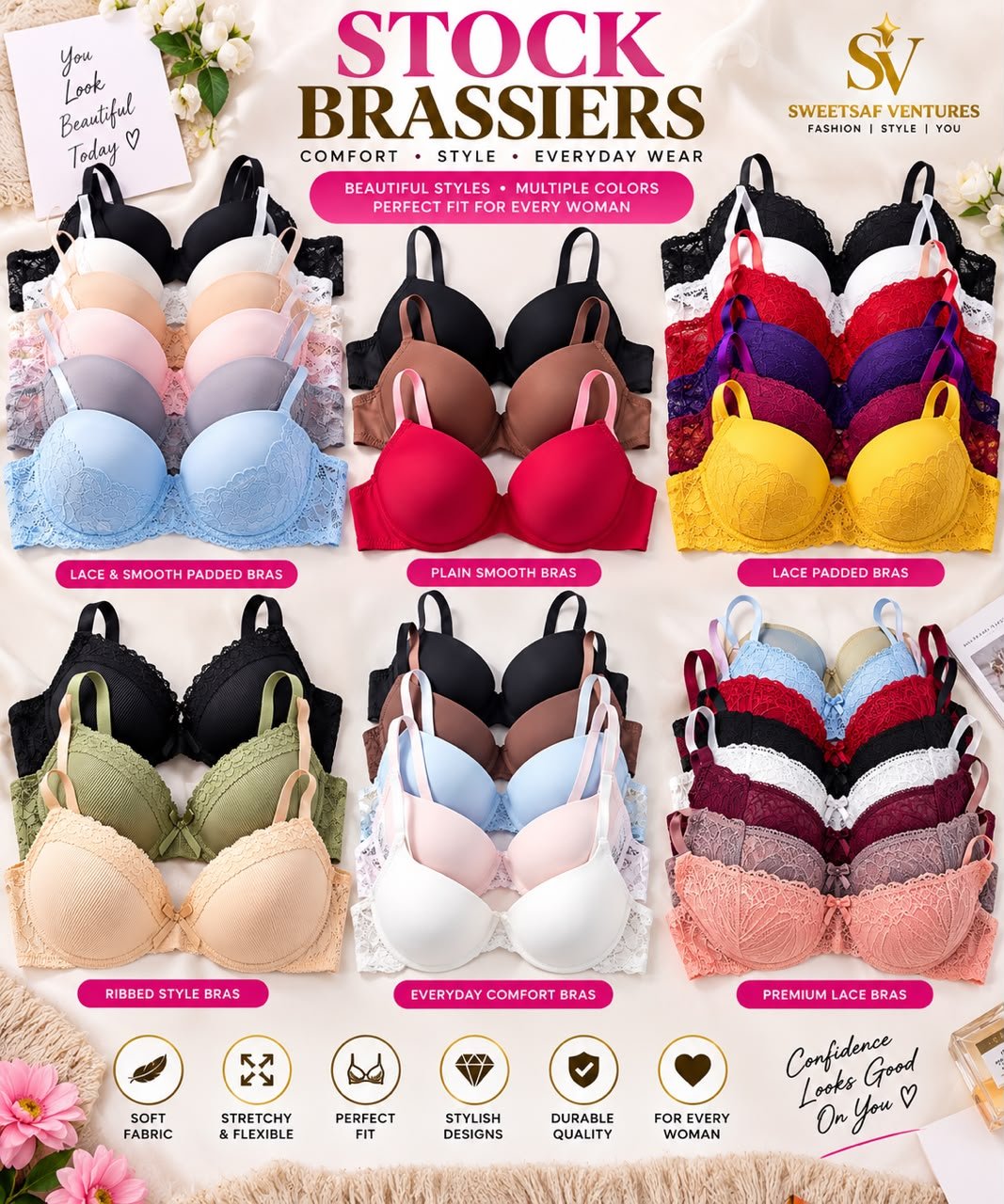 Premium Comfort Everyday Essentials Bra Collection – Mixed Styles & Colors