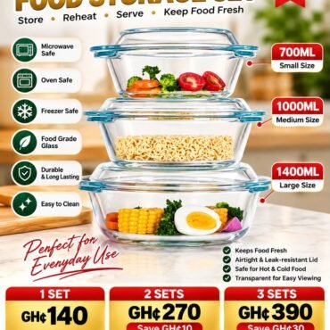 3-Piece Premium Glass Food Storage Set