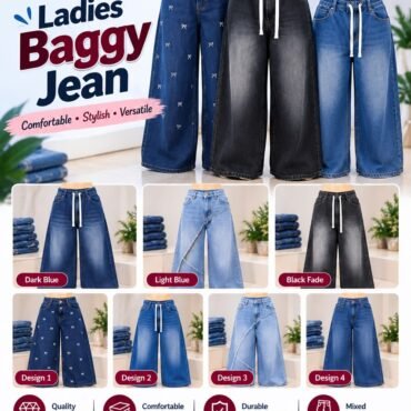 Trendy Baggy Jeans (Bundle of 10, Mixed Designs & Sizes)